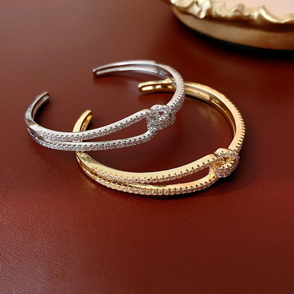 Golden Zircon Knot Bracelet