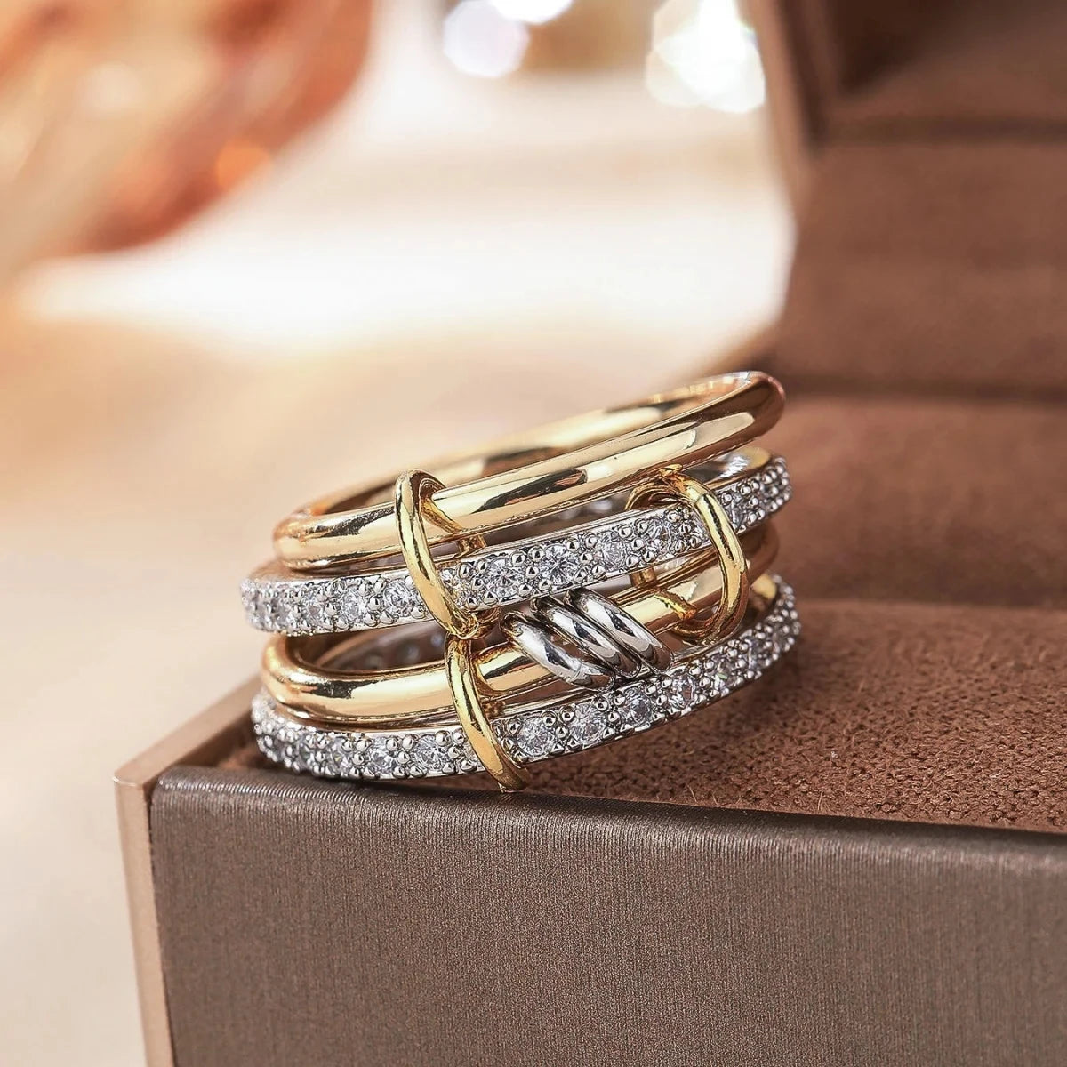 Trendy Two-Tone Stacking Ring