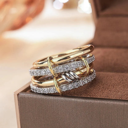 Trendy Two-Tone Stacking Ring
