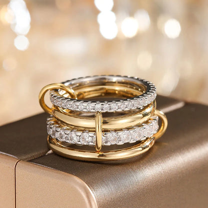 Trendy Two-Tone Stacking Ring