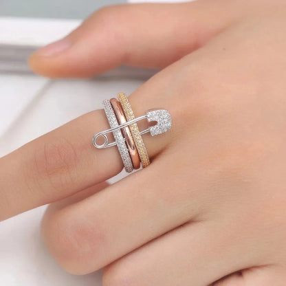 Three-Layer Zircon Ring
