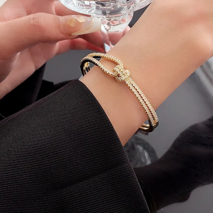 Golden Zircon Knot Bracelet