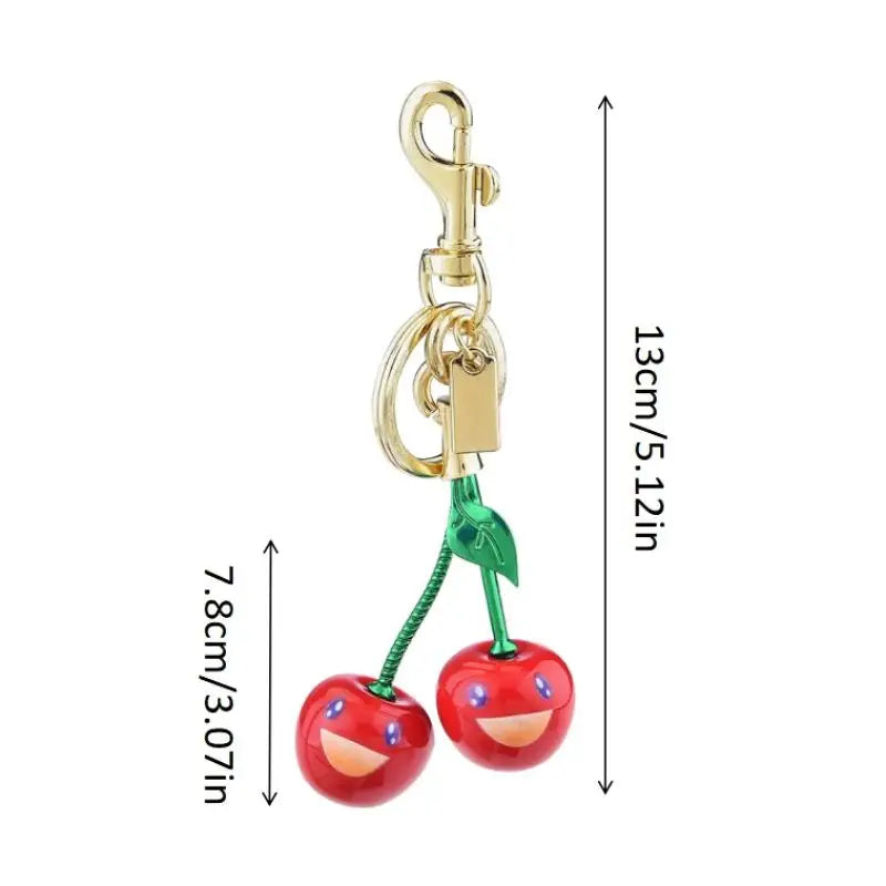 Fashionable smiling cherry keychain