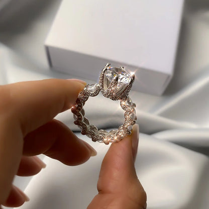 Luxury Silver Engagement Ring