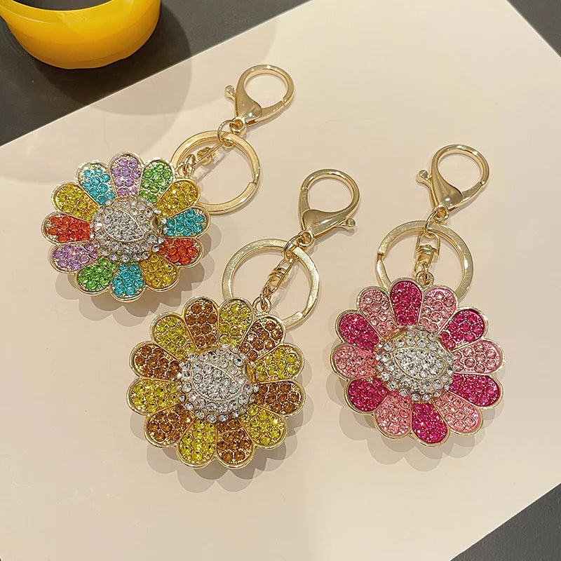 Colorful sunflower keychain