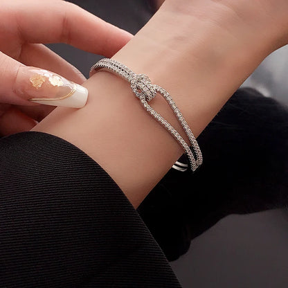 Golden Zircon Knot Bracelet