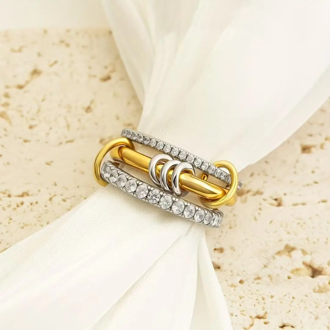 Trendy Two-Tone Stacking Ring