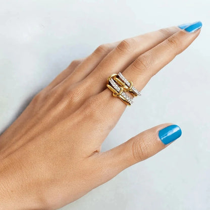 Trendy Two-Tone Stacking Ring