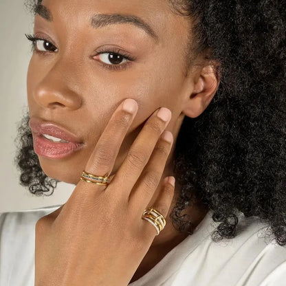 Trendy Two-Tone Stacking Ring