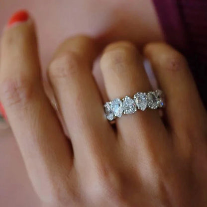 Luxury Pear Zircon Ring