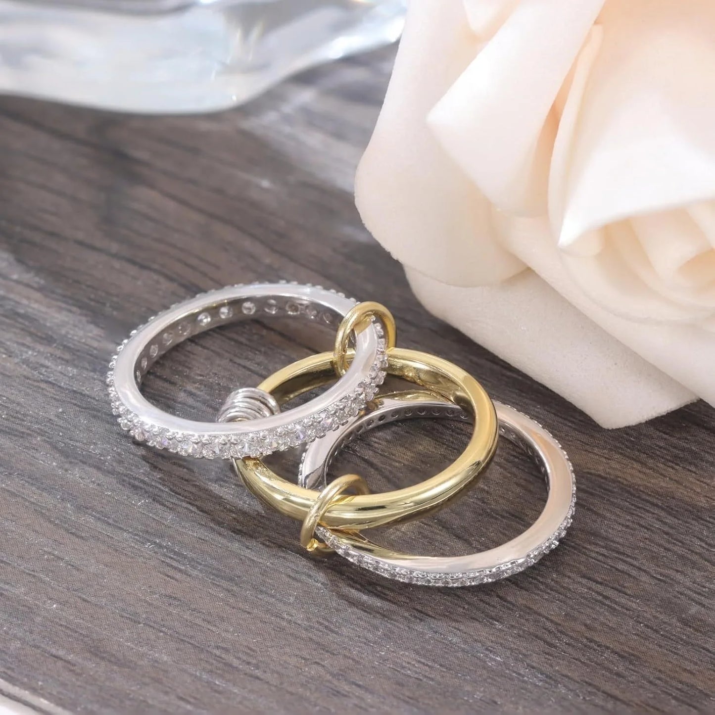 Trendy Two-Tone Stacking Ring