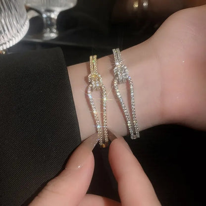 Golden Zircon Knot Bracelet