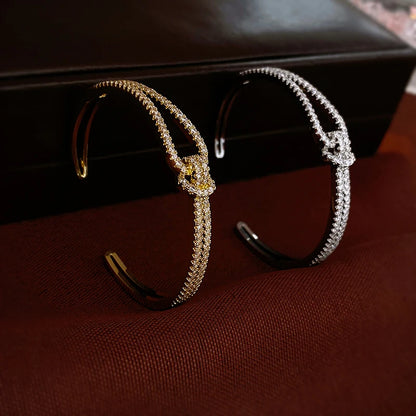 Golden Zircon Knot Bracelet