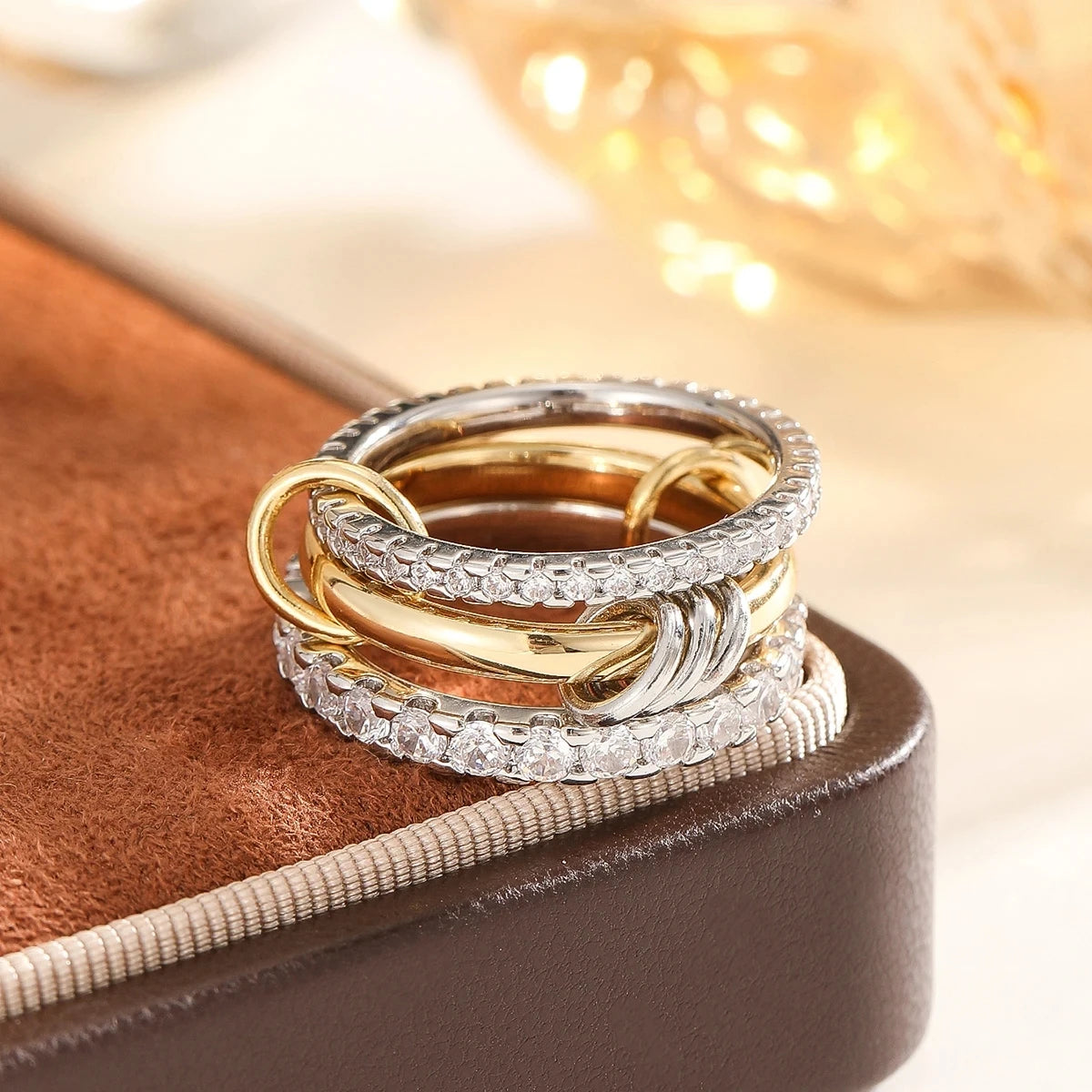 Trendy Two-Tone Stacking Ring