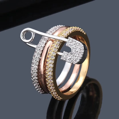 Three-Layer Zircon Ring