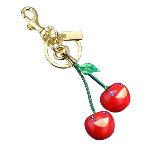 Fashionable smiling cherry keychain