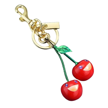 Fashionable smiling cherry keychain