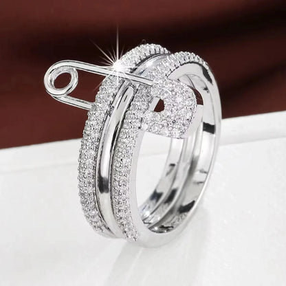 Three-Layer Zircon Ring