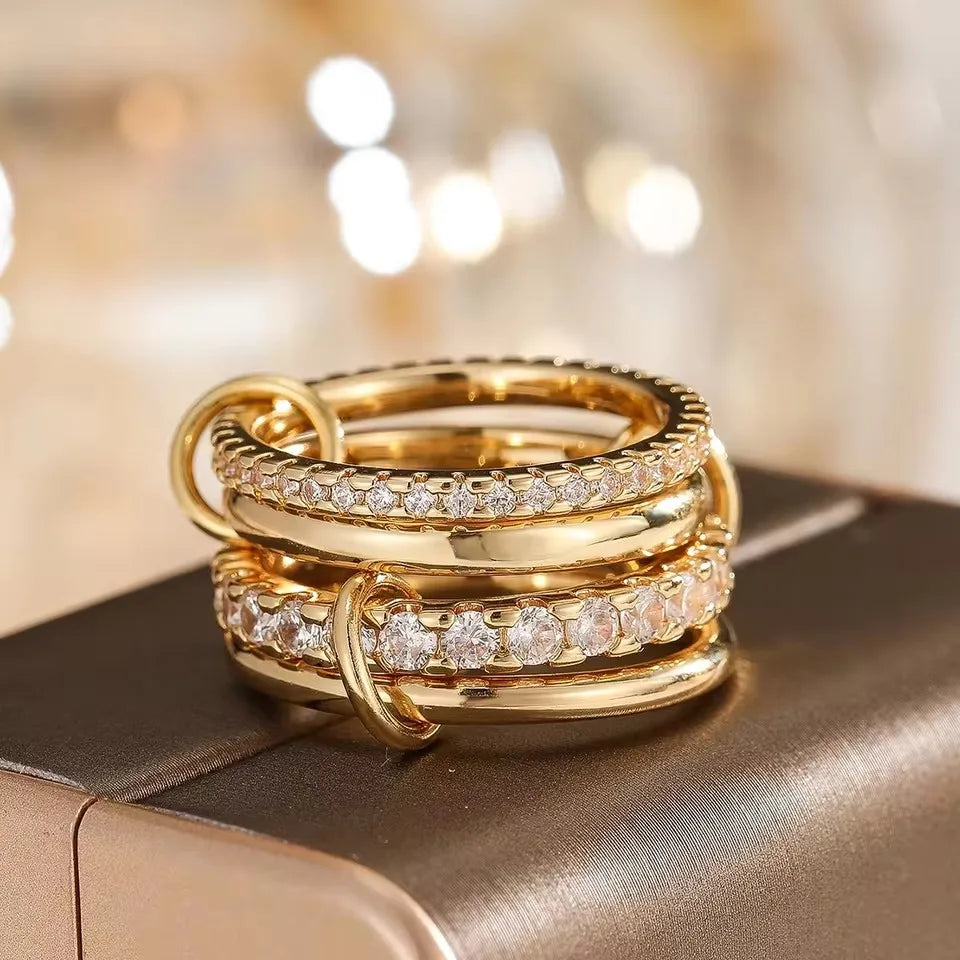 Trendy Two-Tone Stacking Ring