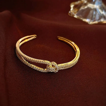Golden Zircon Knot Bracelet