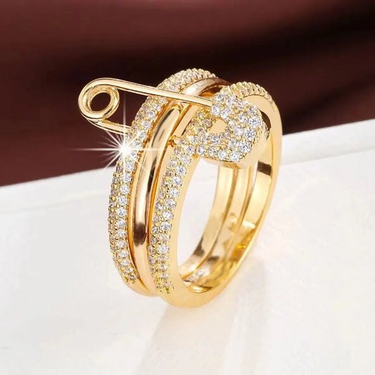 Three-Layer Zircon Ring