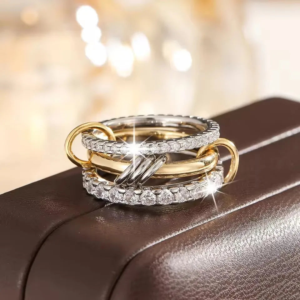 Trendy Two-Tone Stacking Ring