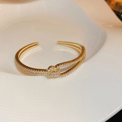Golden Zircon Knot Bracelet