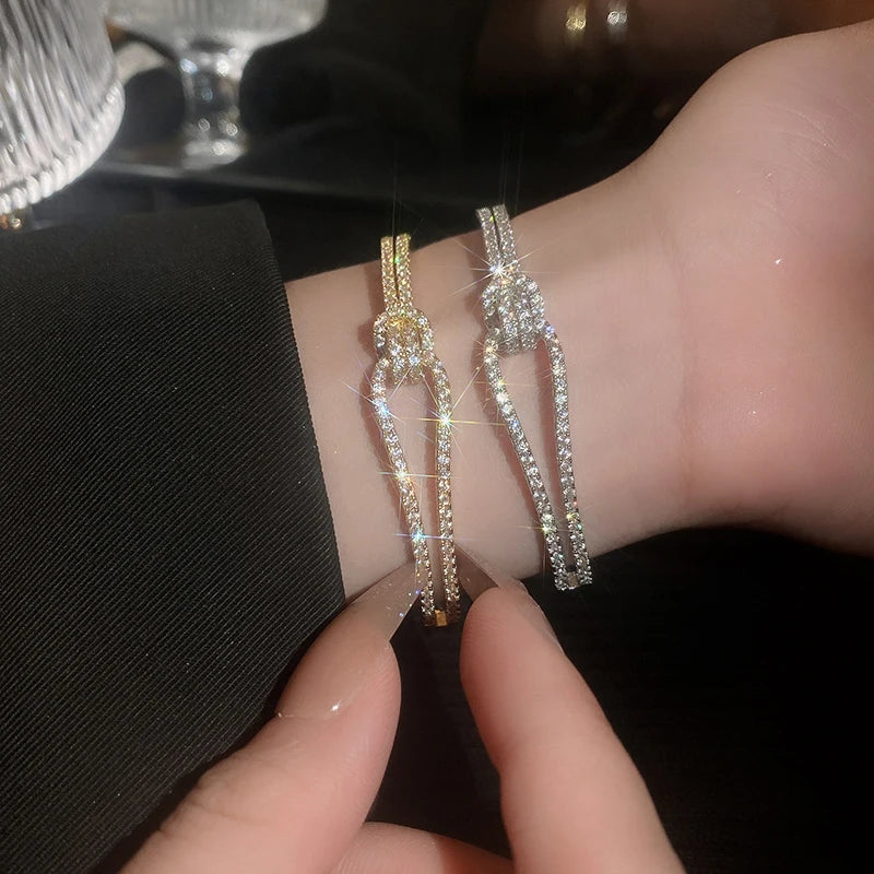 Golden Zircon Knot Bracelet