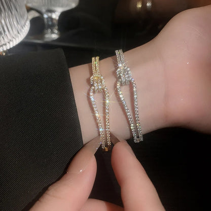 Golden Zircon Knot Bracelet