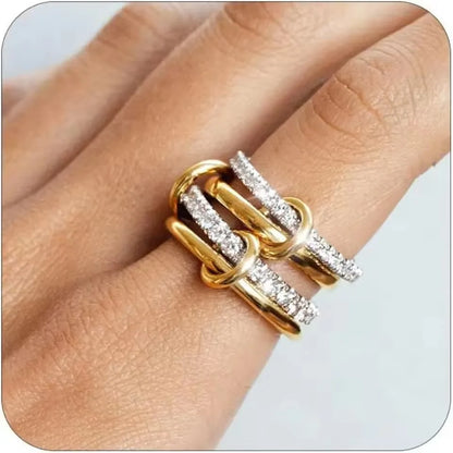 Trendy Two-Tone Stacking Ring