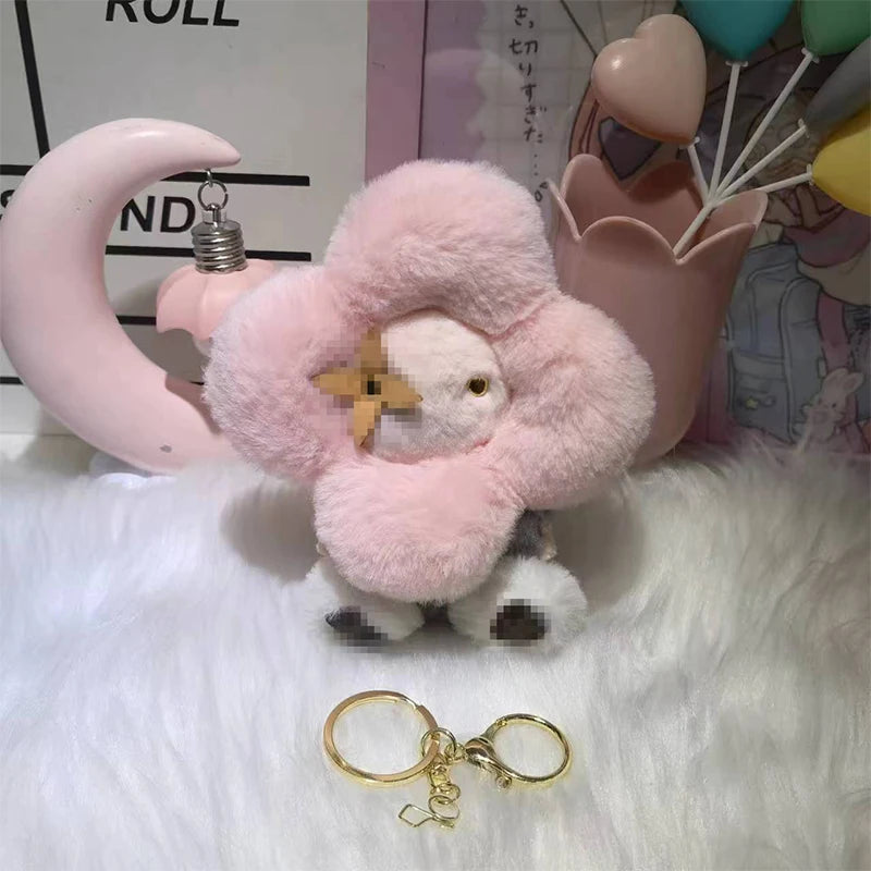 Sunflower plush keychain.