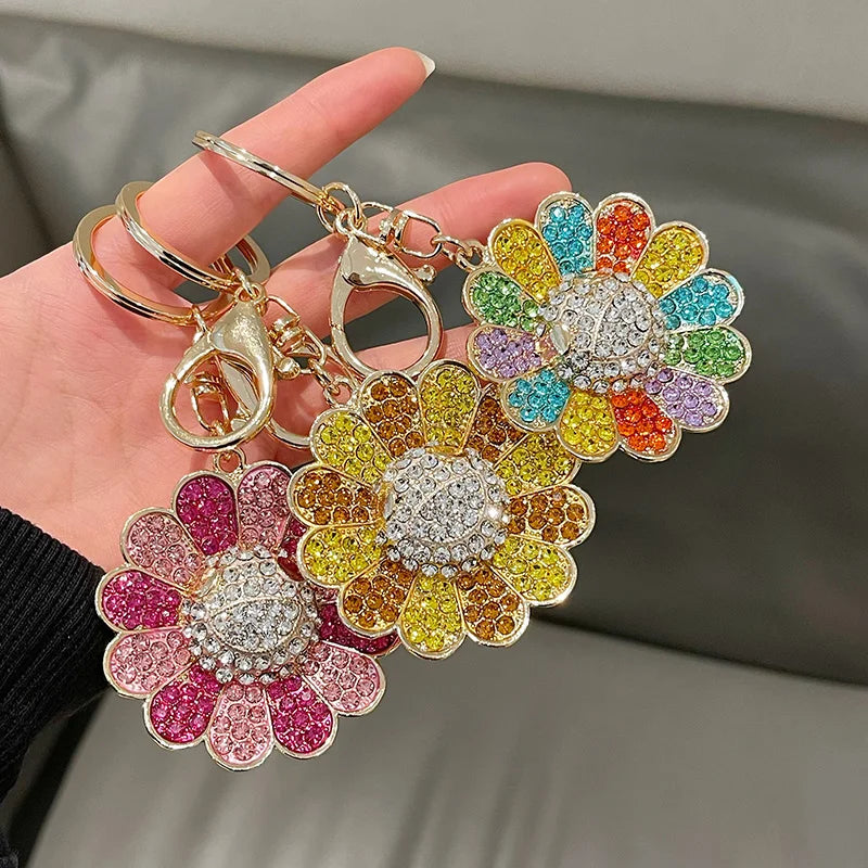 Colorful sunflower keychain