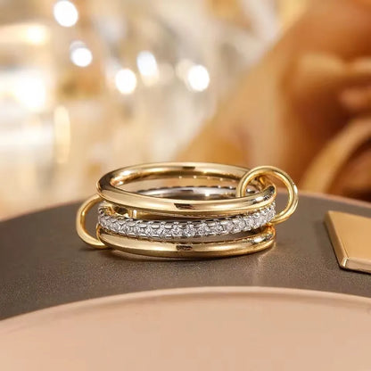 Trendy Two-Tone Stacking Ring