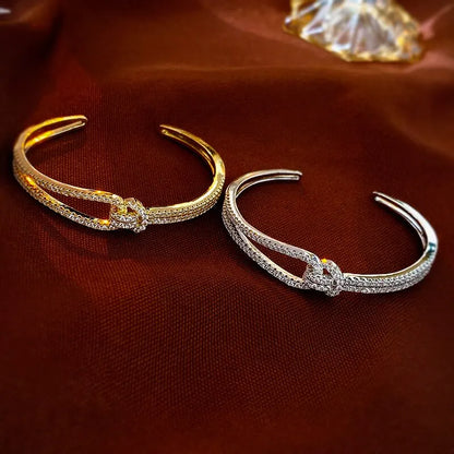 Golden Zircon Knot Bracelet