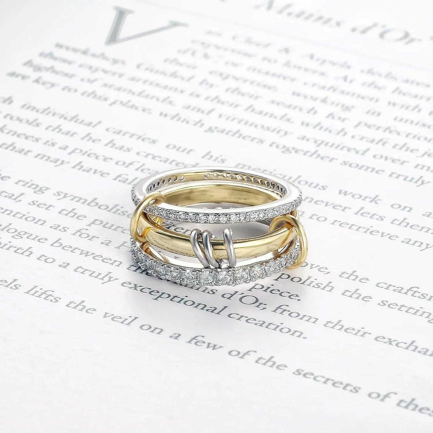 Trendy Two-Tone Stacking Ring
