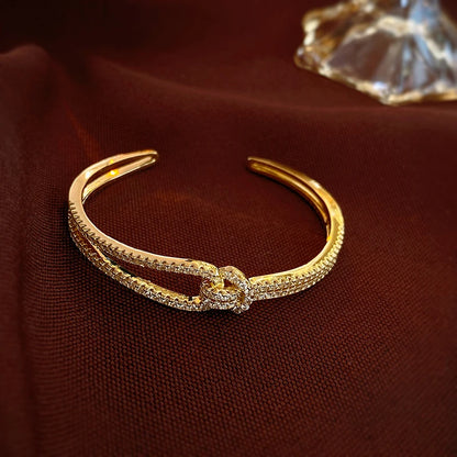 Golden Zircon Knot Bracelet