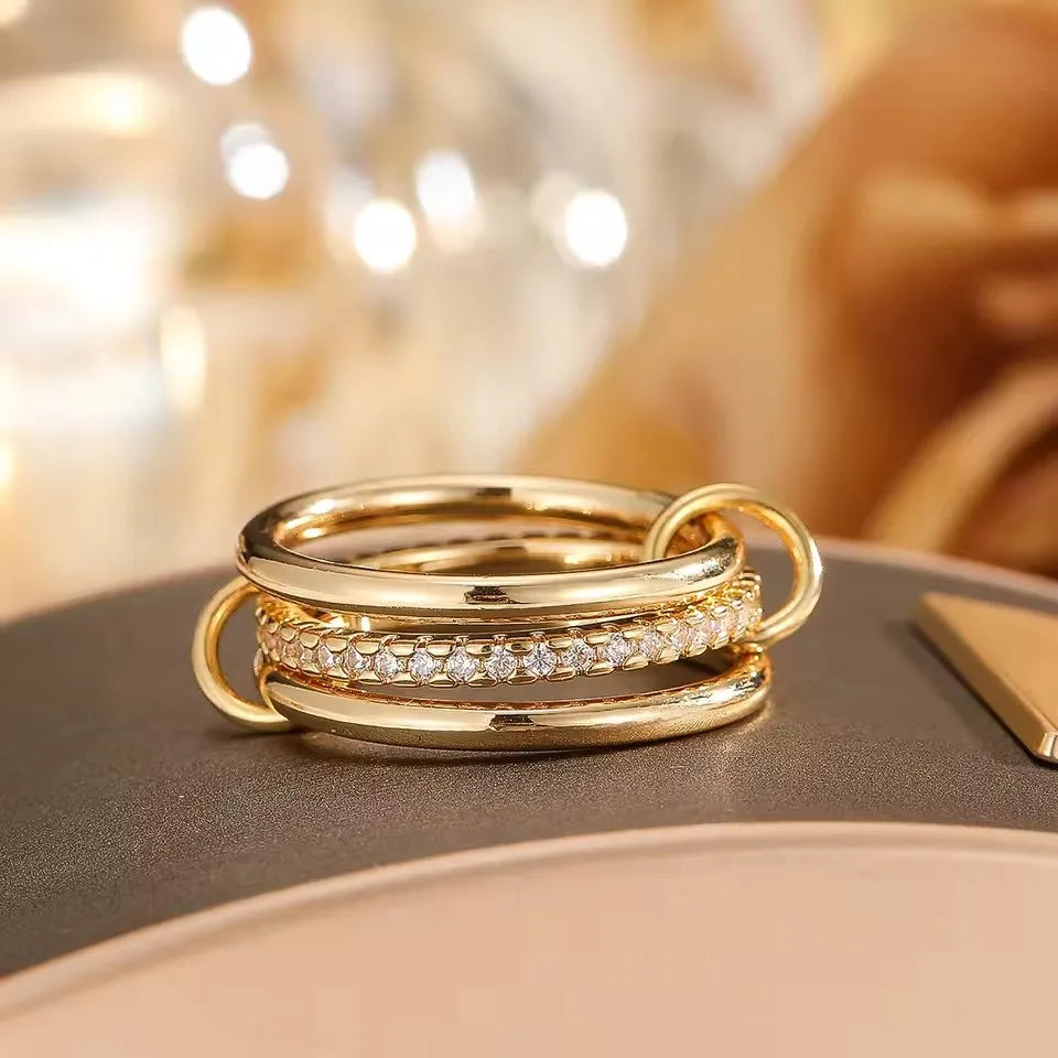Trendy Two-Tone Stacking Ring