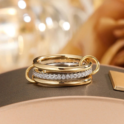 Trendy Two-Tone Stacking Ring