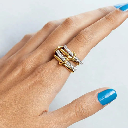 Trendy Two-Tone Stacking Ring