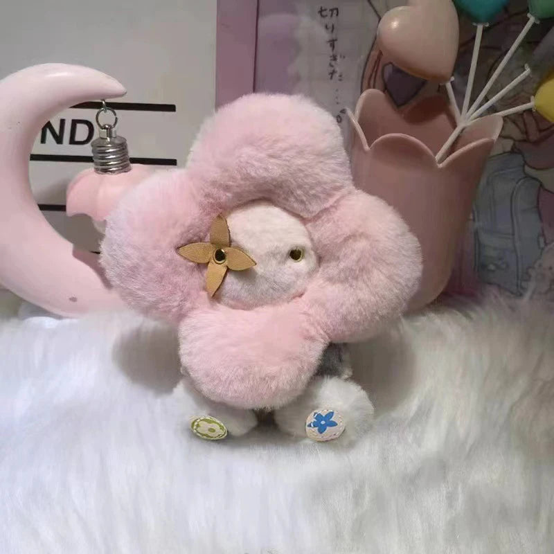 Sunflower plush keychain.