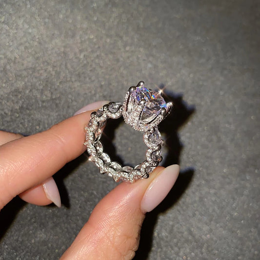 Luxury Silver Engagement Ring